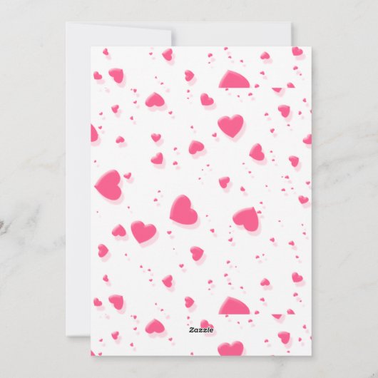 Happy Valentine's Day Rustic Red Hearts Pattern シーズンカード (裏面)