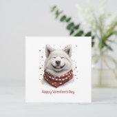 Happy Valentines Day Samoyed Dog シーズンカード (スタンド正面)