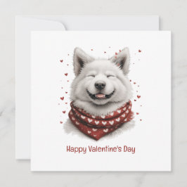 Happy Valentines Day Samoyed Dog シーズンカード