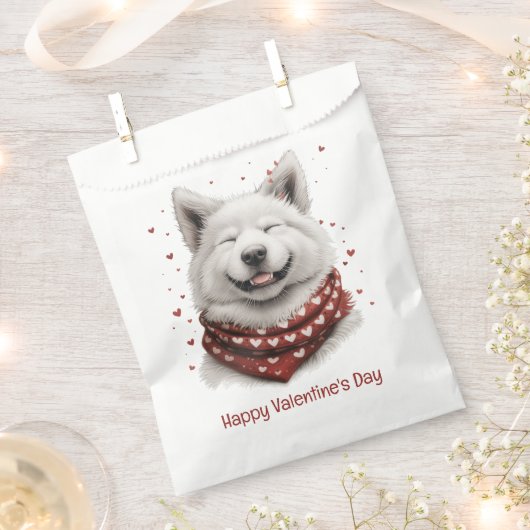 Happy Valentines Day Samoyed Dog フェイバーバッグ (クリップ留めされた状態)