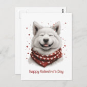 Happy Valentines Day Samoyed Dog ポストカード (正面/裏面)