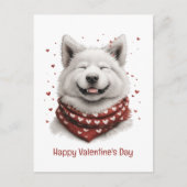 Happy Valentines Day Samoyed Dog ポストカード (正面)