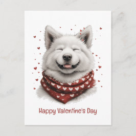 Happy Valentines Day Samoyed Dog ポストカード