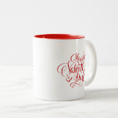Happy Valentines Day Script Lettered Coffee Mug ツートーンマグカップ (正面右)