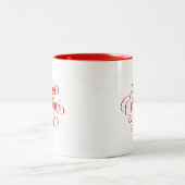 Happy Valentines Day Script Lettered Coffee Mug ツートーンマグカップ (中央)