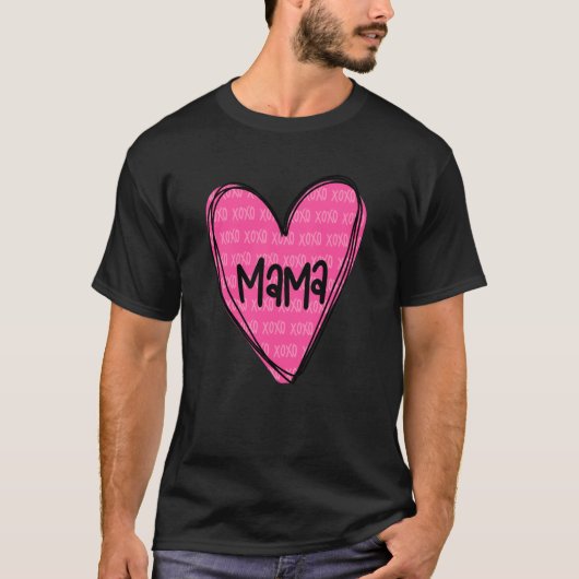 Happy Valentines Day Shirt For Mama Tシャツ (正面)