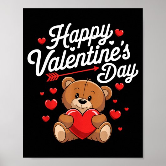 Happy Valentines Day Shirts Women Cute Valentine  ポスター (正面)