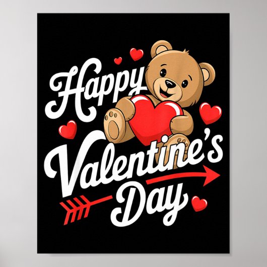 Happy Valentines Day Shirts Women Cute Valentine  ポスター (正面)