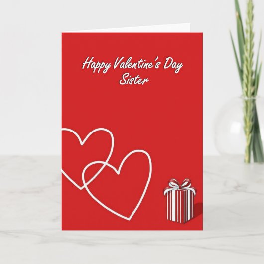Happy Valentines Day Sister Love Card カード (正面)