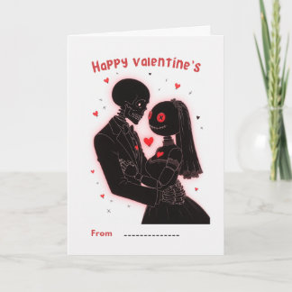 Happy Valentine's Day Skeleton Couple Card カード
