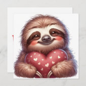 Happy Valentine's Day Sloth シーズンカード (正面/裏面)