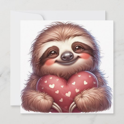 Happy Valentine's Day Sloth シーズンカード (正面)