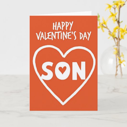 Happy Valentines Day Son Heart Card カード (黄色い花)