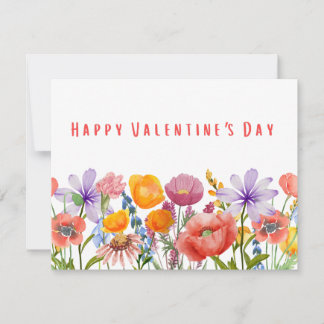 Happy Valentines Day - Sweet Floral Flowers & Love ノートカード