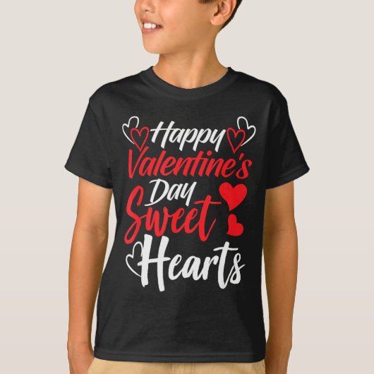 Happy Valentine's Day Sweet Hearts Couples Valenti Tシャツ (正面)