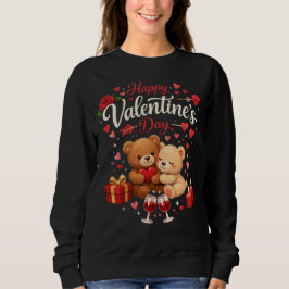 Happy Valentine's Day T-Shirt | Cute Bear Couple スウェットシャツ
