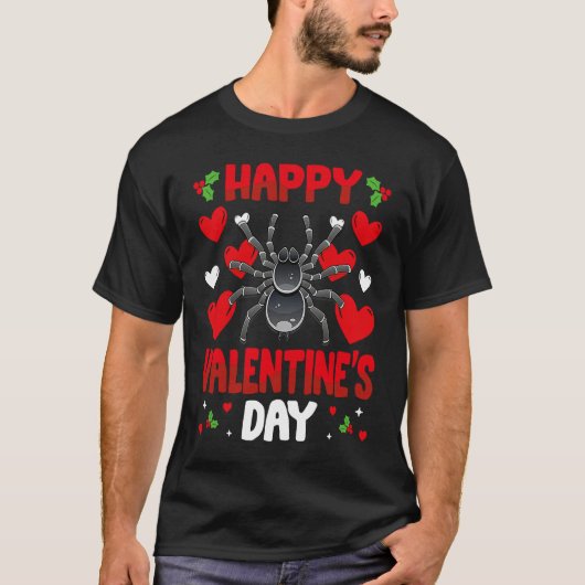 Happy Valentines Day Tarantula Heart Love Animal Tシャツ (正面)