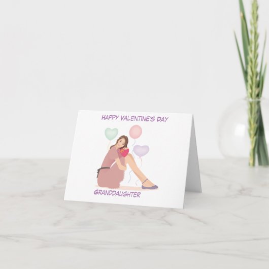 Happy Valentine's Day Teen Granddaughter シーズンカード (正面)
