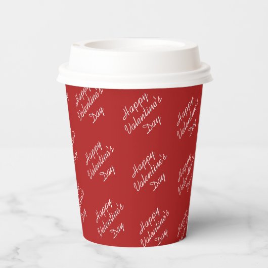 Happy Valentines Day Text Pattern Stylish 紙コップ (裏面)