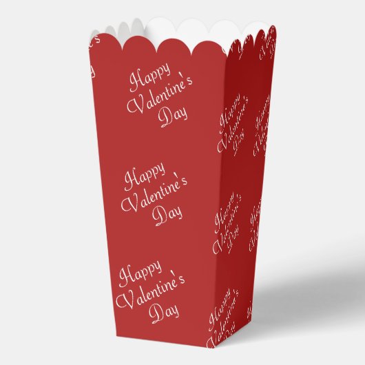 Happy Valentines Day Text Pattern Stylish Popcorn フェイバーボックス (裏面)