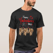 Happy Valentine's Day Three Cute Cockapoo Dogs Lov Tシャツ (正面)