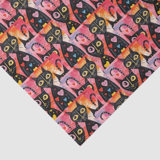 Happy Valentine's Day Tissue Paper Cat Red Hearts 薄葉紙 (詳細)