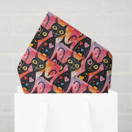 Happy Valentine's Day Tissue Paper Cat Red Hearts 薄葉紙