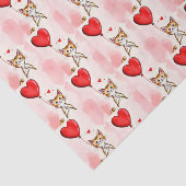 Happy Valentine's Day Tissue Paper Cat Red Hearts 薄葉紙 (詳細)