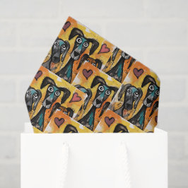 Happy Valentine's Day Tissue Paper Dog Red Hearts 薄葉紙