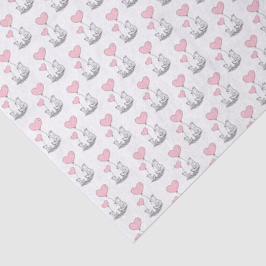 Happy Valentine's Day Tissue Paper Fox Pink Hearts 薄葉紙 (詳細)