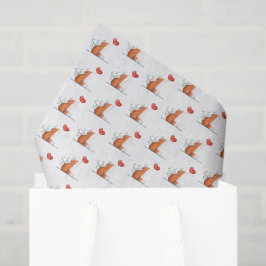 Happy Valentine's Day Tissue Paper Fox Red Hearts 薄葉紙