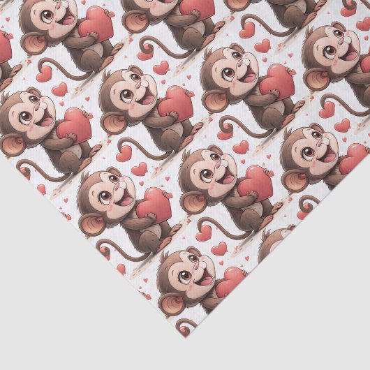 Happy Valentine's Day Tissue Paper Monkey Hearts 薄葉紙 (詳細)
