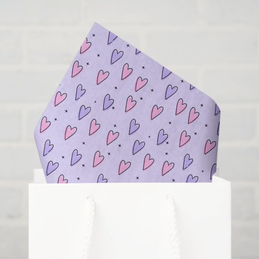 Happy Valentine's Day Tissue Paper Pink Hearts 薄葉紙 (ギフトバッグ)