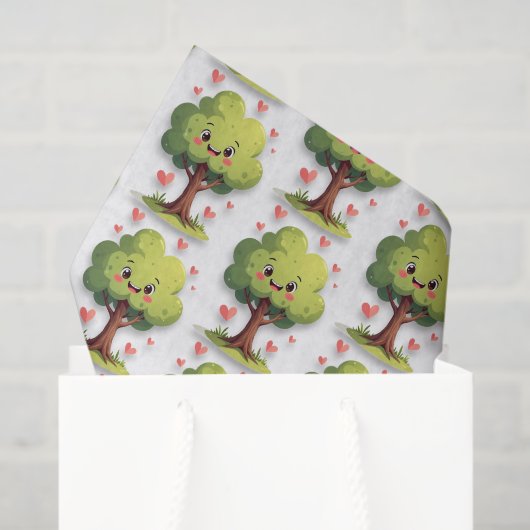 Happy Valentine's Day Tissue Paper Tree Red Hearts 薄葉紙 (ギフトバッグ)