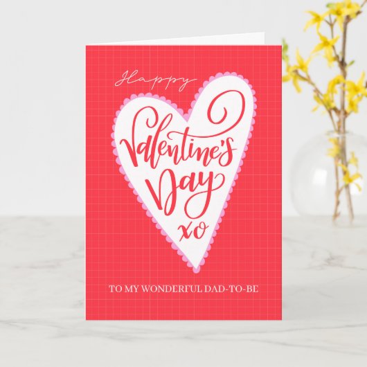 Happy Valentine's Day to Dad-To-Be with Big Heart カード (黄色い花)