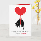 Happy Valentine's Day To My Purrrson Cat  カード (黄色い花)