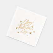 Happy Valentine's Day Typography Hearts 箔ナプキン (左)