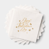 Happy Valentine's Day Typography Hearts 箔ナプキン (インサイチュ (積み重ね))