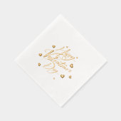 Happy Valentine's Day Typography Hearts 箔ナプキン (右)