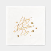 Happy Valentine's Day Typography Hearts 箔ナプキン (正面)