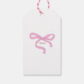 Happy Valentine's Day White Simple Ribbon Love ギフトタグ (裏面)