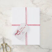 Happy Valentine's Day White Simple Ribbon Love ギフトタグ (より糸付き)