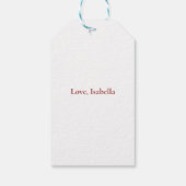 Happy Valentine's Day White Simple XOXO Love ギフトタグ (裏面)