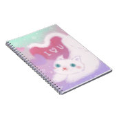 Happy Valentine's Day with Fluffy White Cat ノートブック (右側)