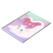 Happy Valentine's Day with Fluffy White Cat ノートブック (左側)