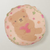 Happy Valentine's Day with Teddy Bear ラウンドクッション (裏面)