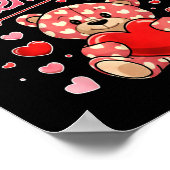 Happy Valentines Day Women Cute Bear Valentine Hea ポスター (角)