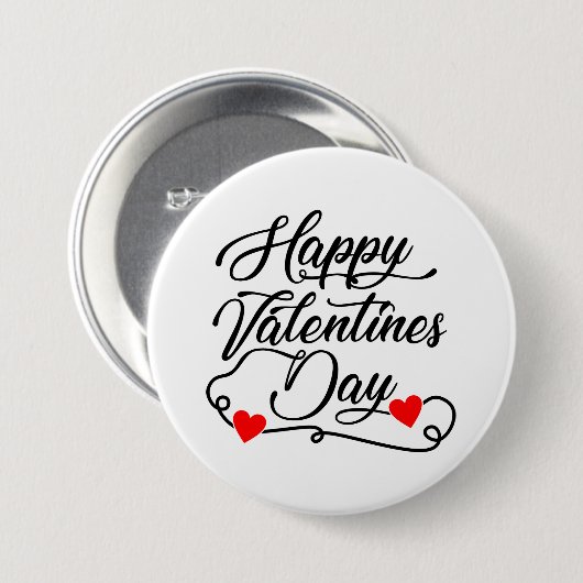 Happy Valentine's Day word art  缶バッジ (正面&裏面)