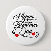 Happy Valentine's Day word art  缶バッジ (正面)