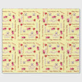 Happy Valentine's Day Wrapping Paper Couple Hearts ラッピングペーパー (フラット)